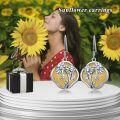 wholesale 925 Sterling Silver Yellow Shell Flower Dangle Earrings with Celtic Knot Design-0-4