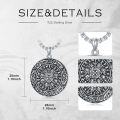 wholesale 925 Sterling Silver  Viking Vegvisir Compass Pendant Necklace for Men with 22 + Extender Chain-0-1