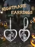 TOUPOP Sterling Silver & Stone Nightmare Skull Heart Earrings-0-1