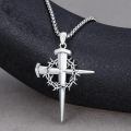 wholesale 925 Sterling Silver Crown of Thorns and Nails Cross Necklace Religious Gifts for Men Women-0-1