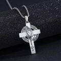 wholesale 925 Sterling Silver Celtic Knot Cross & Viking Rune Trinity Praying Hands Pendant Norse Irish  for Men Women-0-2