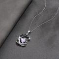 wholesale  Sterling Silver Birthstone Moon Star Heart Pendant Necklace -0-4