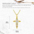 wholesale Gold-Plated 925 Sterling Silver CZ Baroque Cross Pendant Necklace for Women & Men-0-5