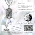 wholesale Copper Saint Michael Archangel Dog Tag Pendant Necklace Vintage Oxidized Chain-0-4