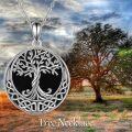 wholesale 925 Sterling Silver Black Onyx Celtic Knot Tree of Life Pendant Necklace-0-5