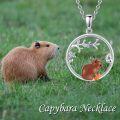 wholesale 925 Sterling Silver Capybara Pendant Necklace Animal Charm Gift for Women Girls-0-5