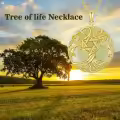 TOUPOP 14K Gold Plated Sterling Silver Jade Tree Of Life Necklace Celtic Family Jewelry Gift-0-2