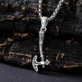 wholesale 925 Sterling Silver Axe Pendant Necklace  for Men - Norse Viking Jewelry with Chain 36 Length-0-3