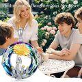 wholesale S925 Sterling Silver 14K Gold Plated Sunflower Mother Necklace with Blue Crystal for Mom Grandma Gift-0-3