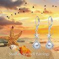 wholesale 925 Sterling Silver Sea Life Shell Pearl Starfish Leverback Earrings-0-5