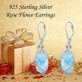 wholesale Sterling Silver Rose Flower Earrings with Natural Gemstone Fine Jewelry Gift for Her-0-39