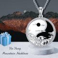 wholesale 925 Sterling Silver Yin Yang Mountain Pendant Necklace for Nature Lovers and Hikers-0-1