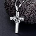 wholesale Sterling Silver Cross Pendant Necklace for Women Men Religious Jewelry Gift for Christmas Birthday Mothers Day-0-13