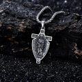 wholesale 925 Sterling Silver Saint Gabriel Shield Cross Necklace Pendant Jewelry for Men Women Boys Girls Gift 48cm Chain Length -0-1