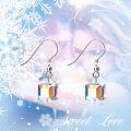 wholesale 925 Sterling Silver Rainbow Cubic Zirconia Hypoallergenic Dangle Earrings-0-4