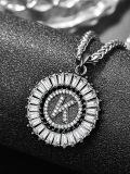 wholesale 925 Sterling Silver Round CZ Initial Pendant Necklaces for Men & Women-0-1