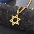 wholesale Gold 925 Sterling Silver Star of David Necklace with Chain Jewish Pendant Gift for Men-0-3
