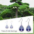wholesale 925 Sterling Silver Blue & Purple Enamel Celtic Tree Of Life Drop Dangle Hook Earrings For Women  4cm Long-0-3