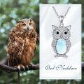 wholesale  Sterling Silver Lapis Turquoise Malachite Larimar Opal Owl Necklace Gift -0-4