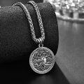 wholesale 925 Sterling Silver Tree of Life Deer Pendant Necklace Norse Viking s for Men Women-0-1