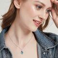 wholesale 925 Sterling Silver Rotatable Abalone Shell Mountain Pendant Necklace for Women Hikers and Campers-0-1