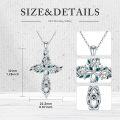 wholesale 925 Sterling Silver Celtic Knot Cross Necklace with Green Stones - Irish Viking s for Men & Women-0-4