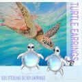 wholesale 925 Sterling Silver Moonstone Turtle Stud Earrings - Ocean Themed Sea Animal  for Her-0-4