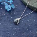 wholesale Sterling Silver Freshwater Black Pearl Necklace 8 10mm AAAA 18 +2 Adjustable-0-1