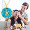 wholesale Jade Compass Necklace 14k Gold Plated Sterling Silver Travel Inspirational Compass Jewelry Graduation Christmas Gifts For Women Mom Wife -0-2