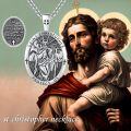 wholesale 925 Sterling Silver Saint Christopher Pendant Protection Jewelry for Men Women Gift Chain 30 -0-1