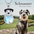 wholesale 925 Sterling Silver Moonstone Dog Pendant Necklace for Women - Memorial s-0-4