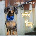 wholesale 14K Yellow Gold Wiener Dog Stud Earrings with Diamond Accents - Gifts for Women-0-5
