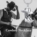 wholesale 925 Sterling Silver Cowboy Boot Pendant Necklace  with Cactus and Hat Charm - Western s for Women & Men-0-1