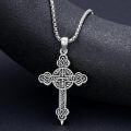 wholesale 925 Sterling Silver Cross Sword Necklace with Moon Phase Snake Celtic Knot Pendant for Women and Men-0-3
