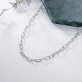 wholesale 925 Sterling Silver White Gold Plated Paperclip Link Chain Necklace-0-2