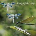 wholesale 925 Sterling Silver Blue Enamel Dragonfly Stud Earrings - Animal  for Women-0-4