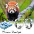 wholesale 925 Sterling Silver Raccoon Stud Hoop Earrings for Women Girls s-0-4