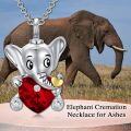wholesale Sterling Silver Stone Elephant Urn Necklace for Ashes Memorial Jewelry Gift-0-23