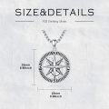 wholesale 925 Sterling Silver  Mens Compass Pendant Necklace with Chain - Nautical Jewelry for Travelers and Adventurers (Length: 24)-0-3