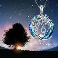 wholesale 925 Sterling Silver Blue Crystal Tree of Life Initial Necklace Family Letter Pendant Birthday Mother s Day Gifts for Her-0-3