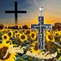 wholesale 925 Sterling Silver Cross Pendant Necklace with Jesus Face Design - Religious s for Women and Men-0-5