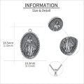 wholesale 925 Sterling Silver Virgin Mary Pendant Necklace with Chain - Catholic Christian Faith  for Women and Men-0-4