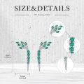 wholesale 925 Sterling Silver Green Emerald & Cubic Zirconia Tree Branch Drop Earrings-0-2