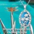wholesale Sterling Silver Turquoise Memorial Necklace Dragonfly Butterfly Cardinal Engraved Pendant Gift-0-4