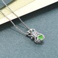 wholesale Sterling Silver Birthstone Cat Pendant Necklace for Women-0-7