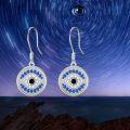 wholesale 925 Sterling Silver Blue Crystal Evil Eye Drop Earrings Turkish Amulet Jewelry for Women Girls Gifts-0-4