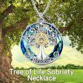 wholesale Sterling Silver Blue Crystal Celtic Tree of Life Pendant Necklace-0-14