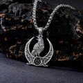wholesale 925 Sterling Silver Raven Moon Celtic Knot Pendant Necklace  Gothic Jewelry for Men & Women-0-4