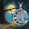 wholesale 925 Sterling Silver Tree of Life Pendant with Turquoise and Lapis Lazuli Stones Necklaces for Women-0-1