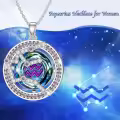 TOUPOP Sterling Silver Crystal Zodiac Necklace Constellation Pendant Gift-0-2